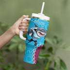 Eagles And Sharks Rugby Tumbler With Handle Aboriginal Mix Polynesian Pattern