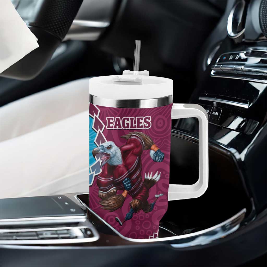 Eagles And Sharks Rugby Tumbler With Handle Aboriginal Mix Polynesian Pattern