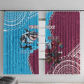 Personalised Eagles And Sharks Rugby Window Curtain Aboriginal Mix Polynesian Pattern