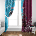 Personalised Eagles And Sharks Rugby Window Curtain Aboriginal Mix Polynesian Pattern