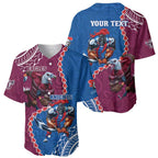 Personalised Eagles And Knights Rugby Baseball Jersey Aboriginal Mix Polynesian Pattern