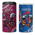 Eagles And Knights Rugby 4 in 1 Can Cooler Tumbler Aboriginal Mix Polynesian Pattern