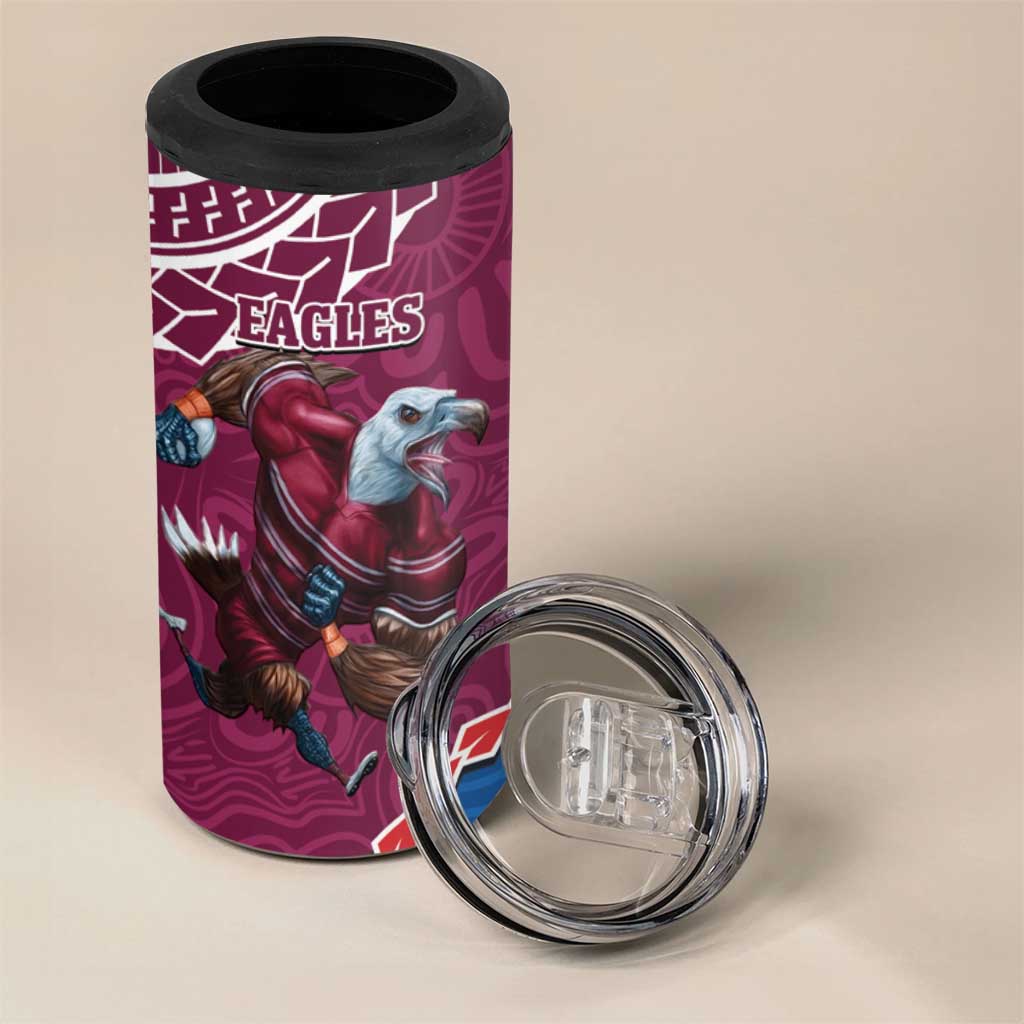 Eagles And Knights Rugby 4 in 1 Can Cooler Tumbler Aboriginal Mix Polynesian Pattern