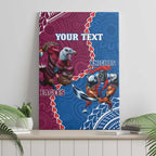 Personalised Eagles And Knights Rugby Canvas Wall Art Aboriginal Mix Polynesian Pattern