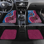 Personalised Eagles And Knights Rugby Car Mats Aboriginal Mix Polynesian Pattern