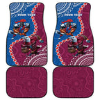 Personalised Eagles And Knights Rugby Car Mats Aboriginal Mix Polynesian Pattern