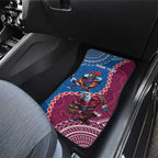 Personalised Eagles And Knights Rugby Car Mats Aboriginal Mix Polynesian Pattern