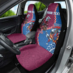 Personalised Eagles And Knights Rugby Car Seat Cover Aboriginal Mix Polynesian Pattern