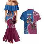 Personalised Eagles And Knights Rugby Couples Matching Mermaid Dress and Hawaiian Shirt Aboriginal Mix Polynesian Pattern