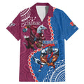 Personalised Eagles And Knights Rugby Family Matching Mermaid Dress and Hawaiian Shirt Aboriginal Mix Polynesian Pattern