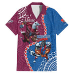 Personalised Eagles And Knights Rugby Family Matching Mermaid Dress and Hawaiian Shirt Aboriginal Mix Polynesian Pattern
