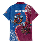 Personalised Eagles And Knights Rugby Family Matching Mermaid Dress and Hawaiian Shirt Aboriginal Mix Polynesian Pattern