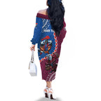 Personalised Eagles And Knights Rugby Family Matching Off The Shoulder Long Sleeve Dress and Hawaiian Shirt Aboriginal Mix Polynesian Pattern