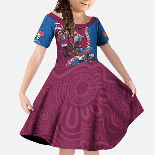 Personalised Eagles And Knights Rugby Family Matching Off Shoulder Maxi Dress and Hawaiian Shirt Aboriginal Mix Polynesian Pattern