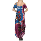 Personalised Eagles And Knights Rugby Family Matching Summer Maxi Dress and Hawaiian Shirt Aboriginal Mix Polynesian Pattern