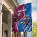 Personalised Eagles And Knights Rugby Garden Flag Aboriginal Mix Polynesian Pattern