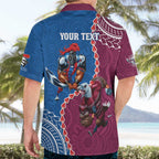 Personalised Eagles And Knights Rugby Hawaiian Shirt Aboriginal Mix Polynesian Pattern