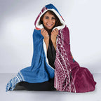 Personalised Eagles And Knights Rugby Hooded Blanket Aboriginal Mix Polynesian Pattern