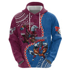 Personalised Eagles And Knights Rugby Hoodie Aboriginal Mix Polynesian Pattern