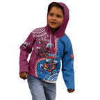 Personalised Eagles And Knights Rugby Kid Hoodie Aboriginal Mix Polynesian Pattern