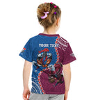 Personalised Eagles And Knights Rugby Kid T Shirt Aboriginal Mix Polynesian Pattern