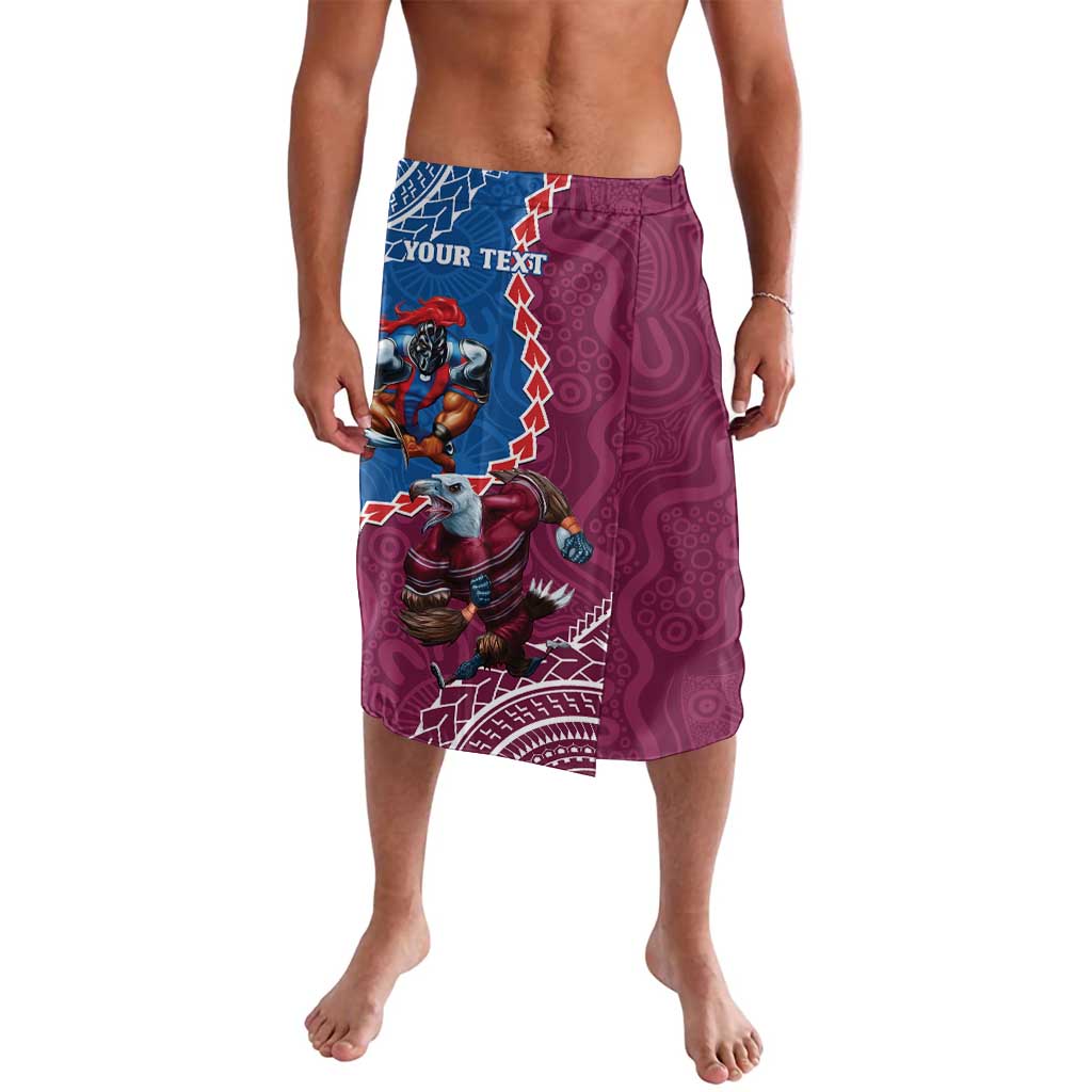 Personalised Eagles And Knights Rugby Lavalava Aboriginal Mix Polynesian Pattern