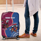 Personalised Eagles And Knights Rugby Luggage Cover Aboriginal Mix Polynesian Pattern
