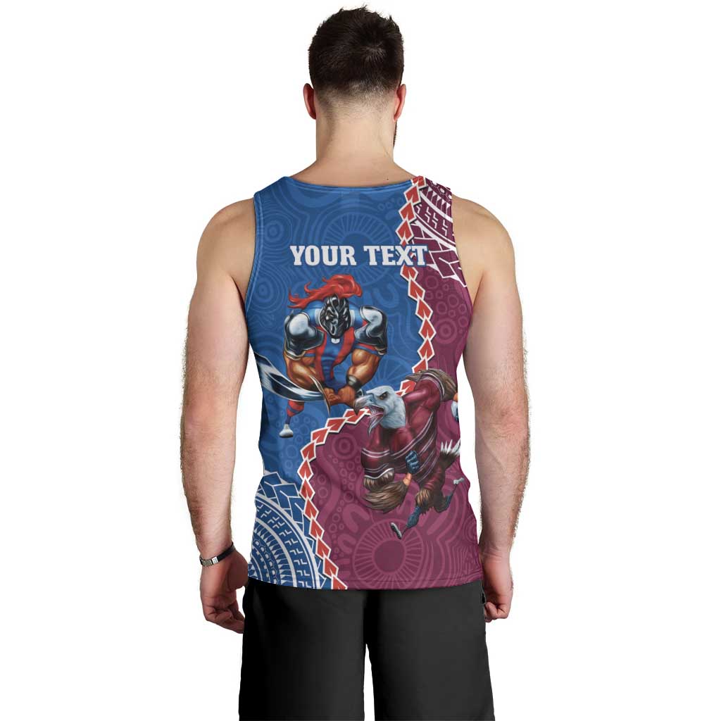 Personalised Eagles And Knights Rugby Men Tank Top Aboriginal Mix Polynesian Pattern