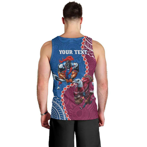 Personalised Eagles And Knights Rugby Men Tank Top Aboriginal Mix Polynesian Pattern