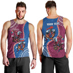 Personalised Eagles And Knights Rugby Men Tank Top Aboriginal Mix Polynesian Pattern