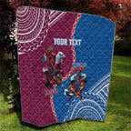 Personalised Eagles And Knights Rugby Quilt Aboriginal Mix Polynesian Pattern