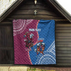 Personalised Eagles And Knights Rugby Quilt Aboriginal Mix Polynesian Pattern