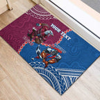 Personalised Eagles And Knights Rugby Rubber Doormat Aboriginal Mix Polynesian Pattern