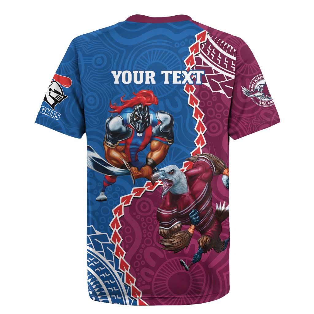 Personalised Eagles And Knights Rugby Rugby Jersey Aboriginal Mix Polynesian Pattern