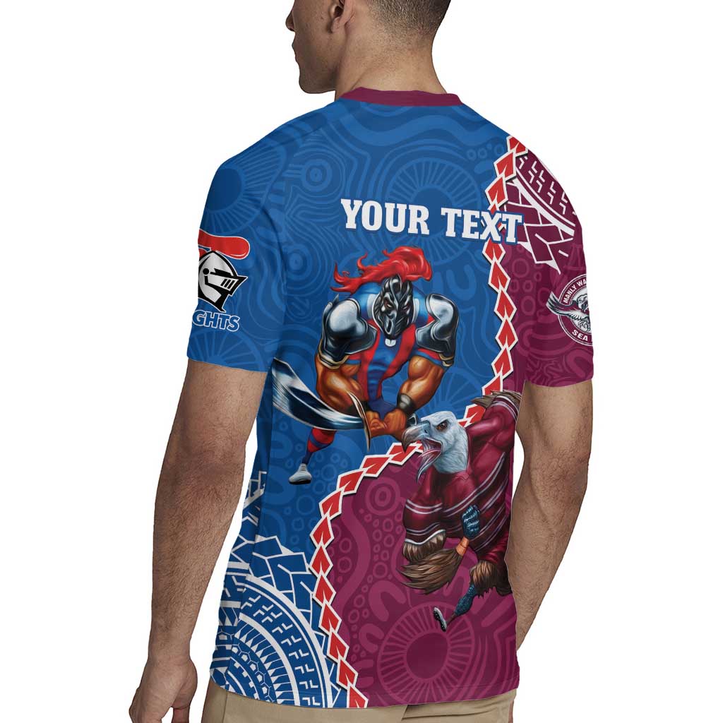 Personalised Eagles And Knights Rugby Rugby Jersey Aboriginal Mix Polynesian Pattern
