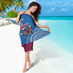 Personalised Eagles And Knights Rugby Sarong Aboriginal Mix Polynesian Pattern