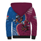 Personalised Eagles And Knights Rugby Sherpa Hoodie Aboriginal Mix Polynesian Pattern