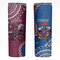 Eagles And Knights Rugby Skinny Tumbler Aboriginal Mix Polynesian Pattern