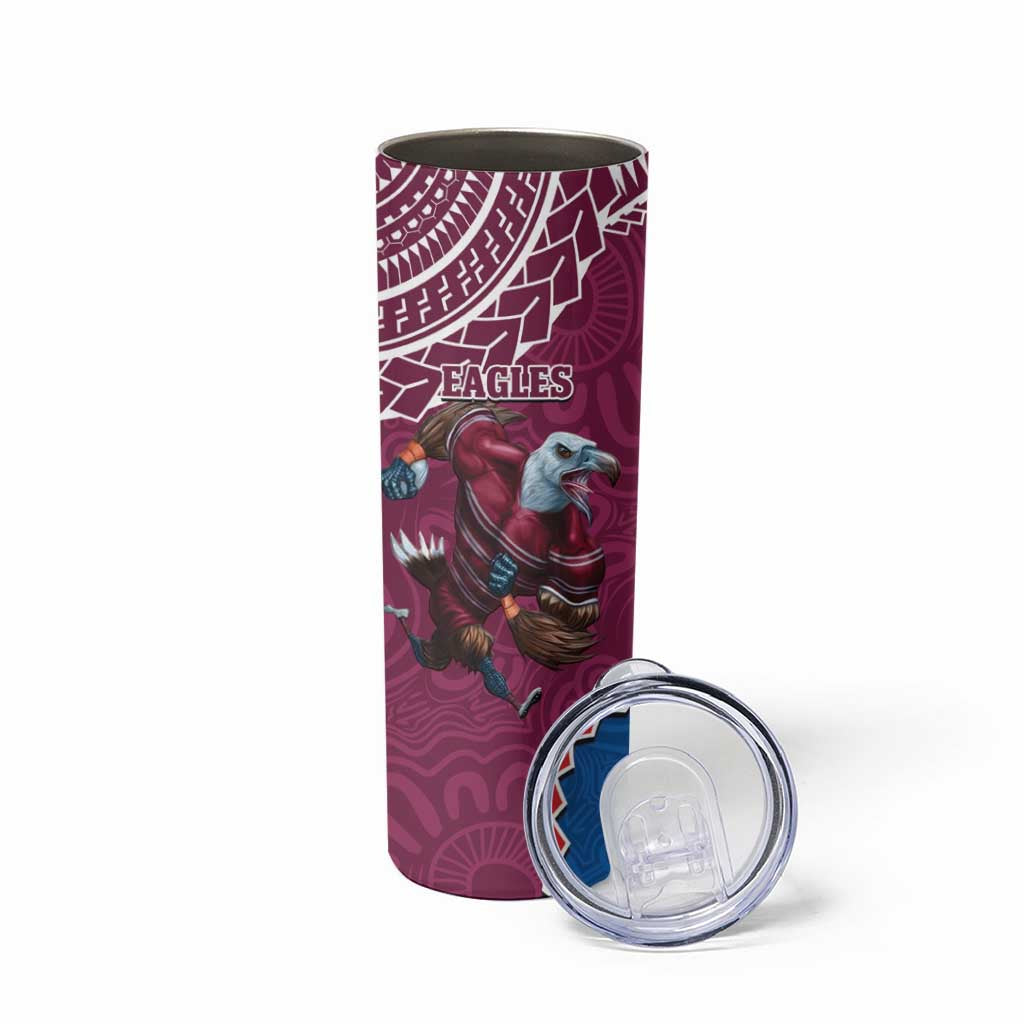 Eagles And Knights Rugby Skinny Tumbler Aboriginal Mix Polynesian Pattern