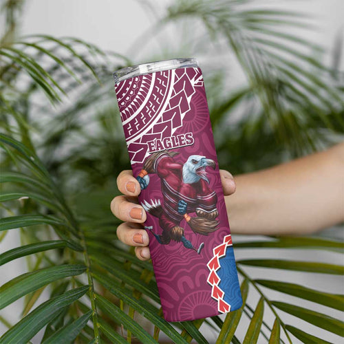 Eagles And Knights Rugby Skinny Tumbler Aboriginal Mix Polynesian Pattern