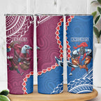 Eagles And Knights Rugby Skinny Tumbler Aboriginal Mix Polynesian Pattern