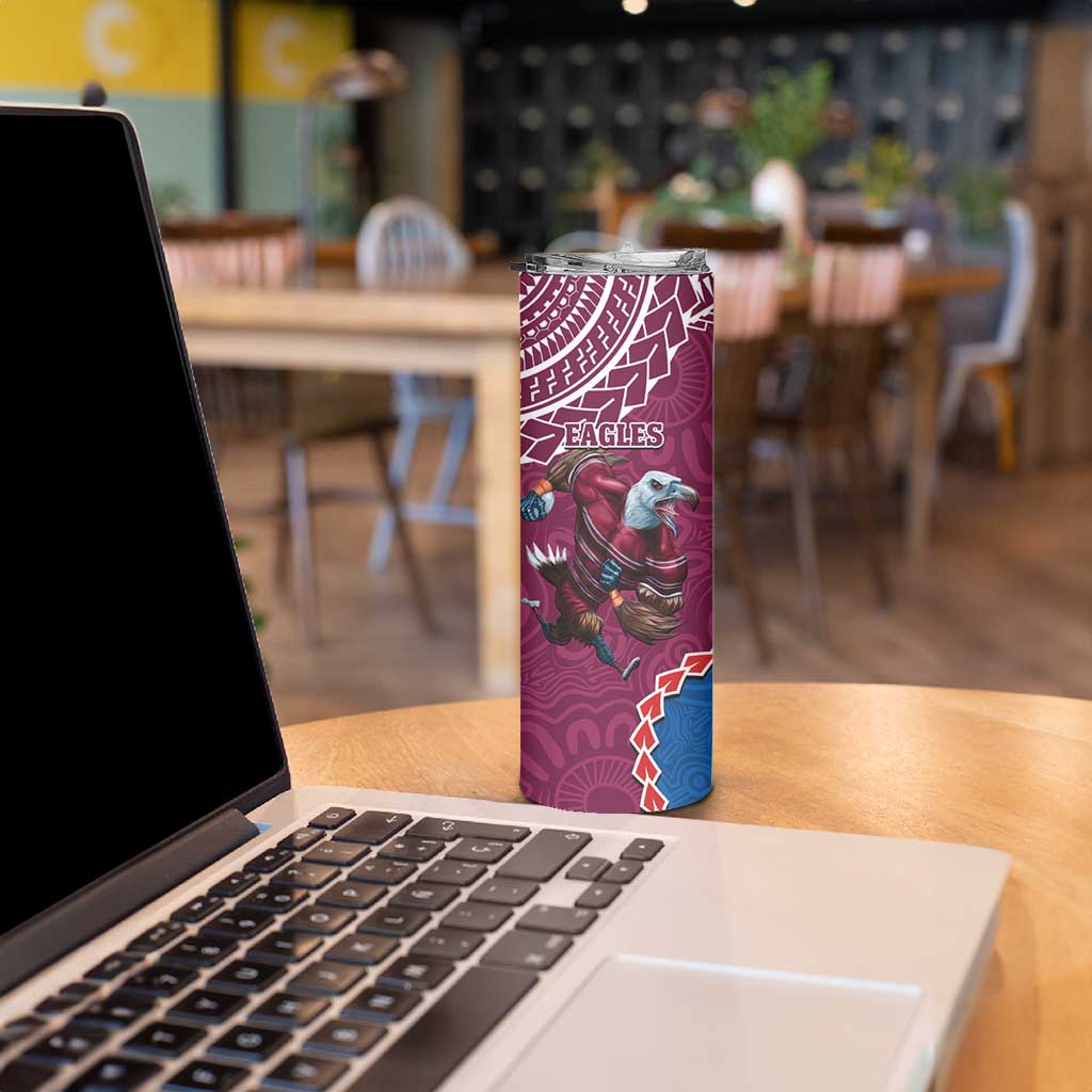 Eagles And Knights Rugby Skinny Tumbler Aboriginal Mix Polynesian Pattern