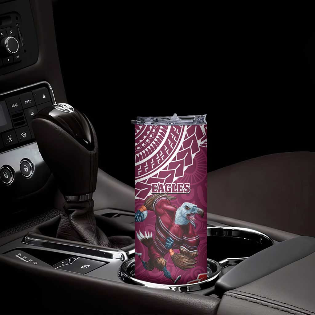 Eagles And Knights Rugby Skinny Tumbler Aboriginal Mix Polynesian Pattern