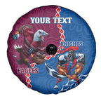 Personalised Eagles And Knights Rugby Spare Tire Cover Aboriginal Mix Polynesian Pattern