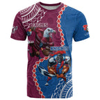 Personalised Eagles And Knights Rugby T Shirt Aboriginal Mix Polynesian Pattern
