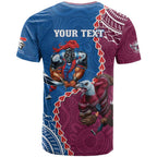Personalised Eagles And Knights Rugby T Shirt Aboriginal Mix Polynesian Pattern