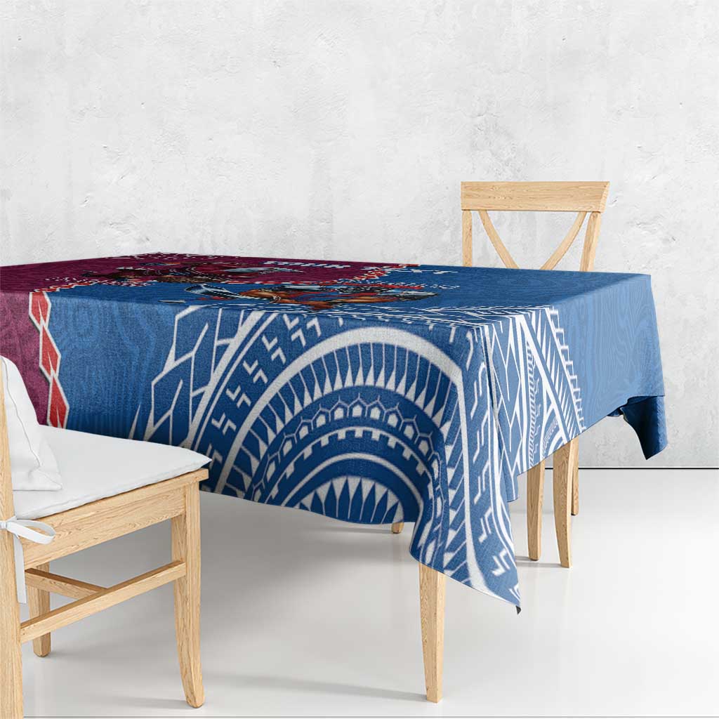 Personalised Eagles And Knights Rugby Tablecloth Aboriginal Mix Polynesian Pattern