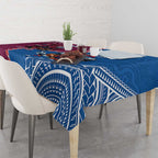 Personalised Eagles And Knights Rugby Tablecloth Aboriginal Mix Polynesian Pattern