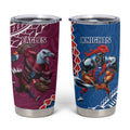 Eagles And Knights Rugby Tumbler Cup Aboriginal Mix Polynesian Pattern