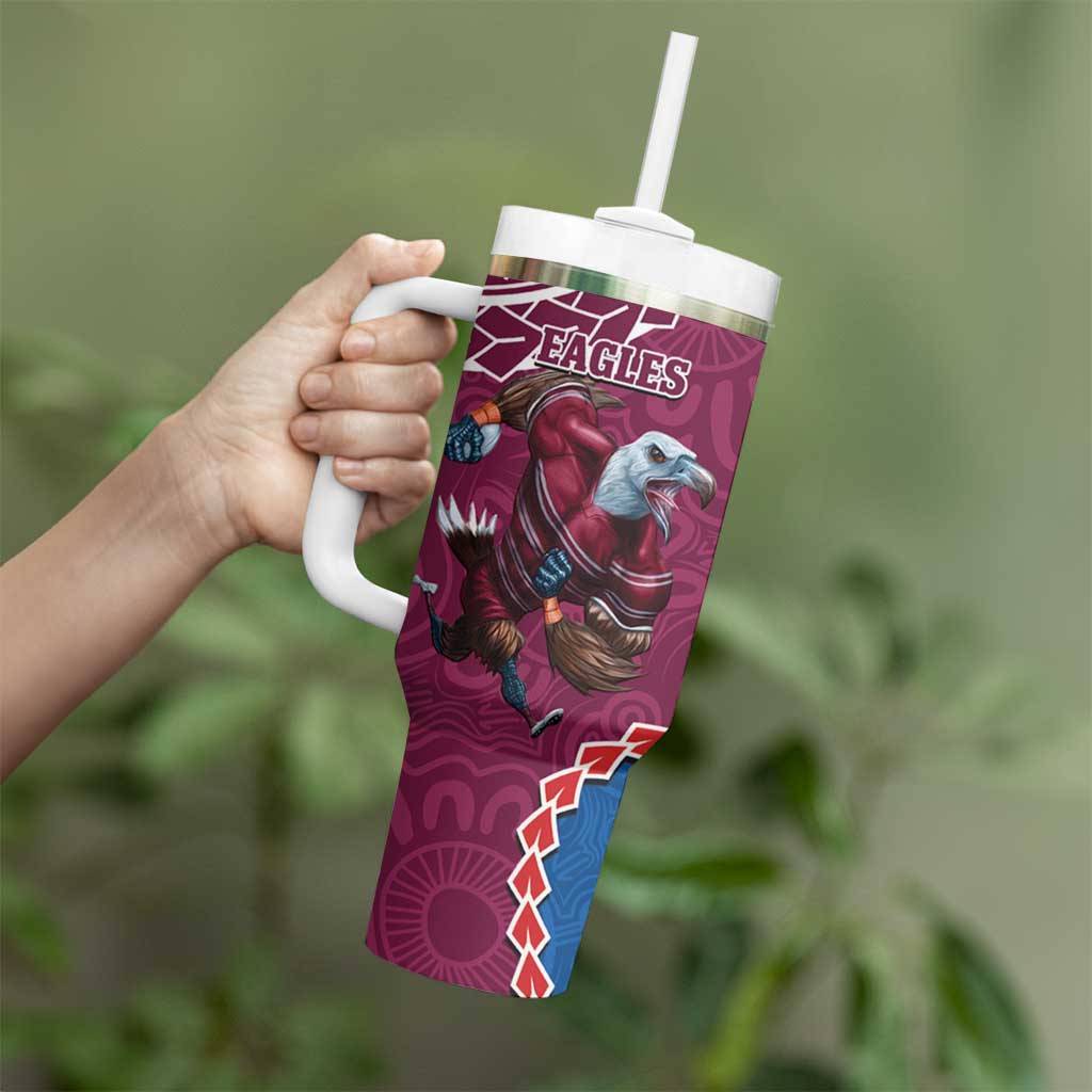 Eagles And Knights Rugby Tumbler With Handle Aboriginal Mix Polynesian Pattern